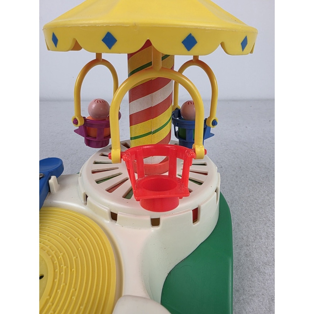 Vintage Fisher Price Little People Change A Tune Carousel 1980s With Discs - Picture 7 of 15